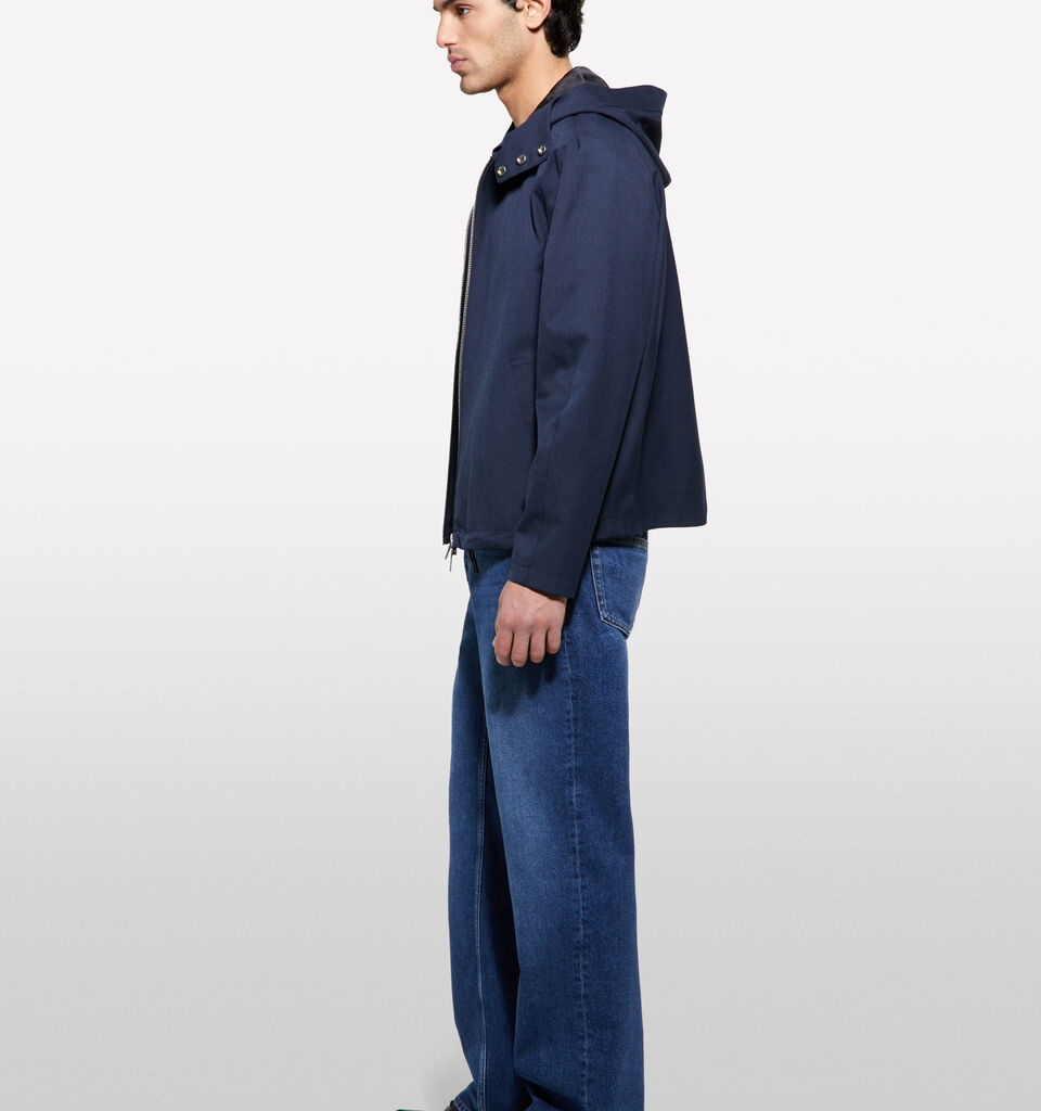 Hooded windbreaker jacket - men's jackets and coats - Dark Blue | Sisley image number 2